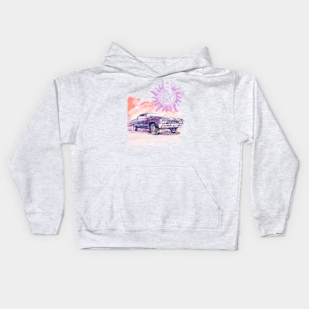 Bright 67 Impala Kids Hoodie by ArtsyDenise